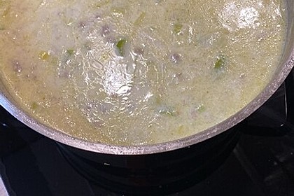 Käse-Lauch-Suppe mit Hackfleisch (Bild)