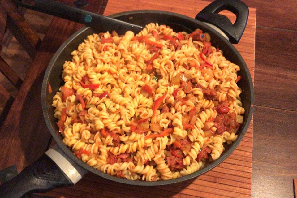 Juliets Fusilli mit Paprika und Chorizo