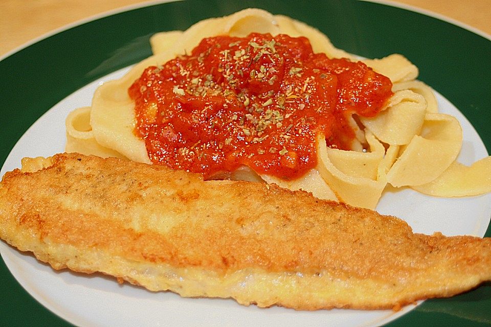 Tilapiafilet a la Milanese mit Maltagliati