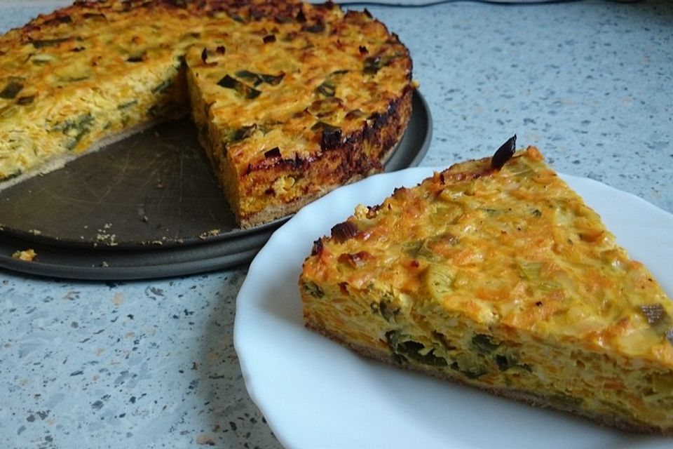 Kürbis-Lauch-Quiche