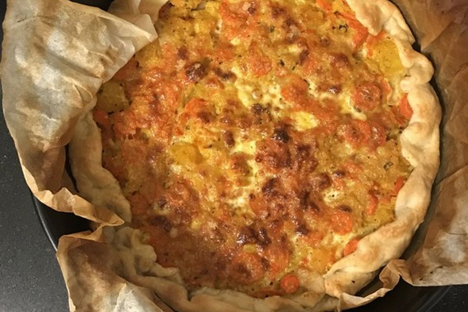 Kürbis-Lauch-Quiche