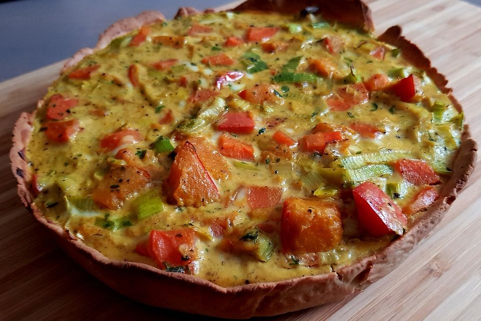 Kürbis-Lauch-Quiche