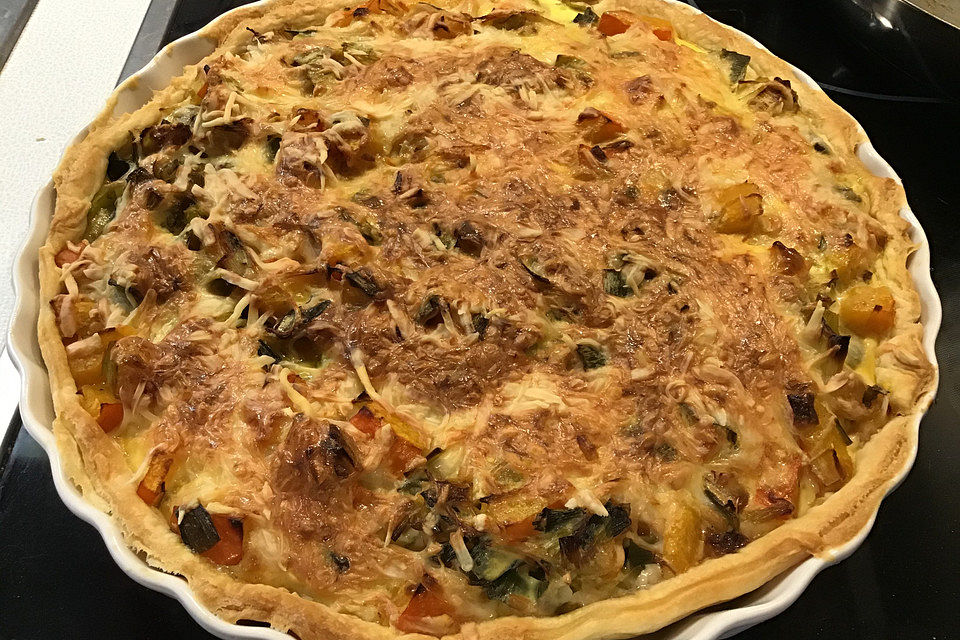 Kürbis-Lauch-Quiche