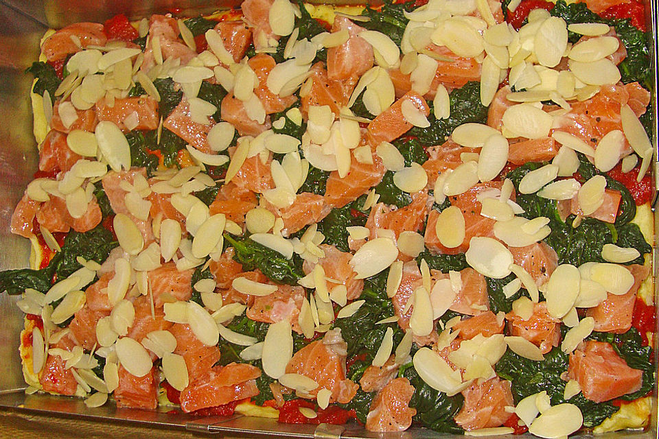 Lachs - Spinat - Pizza