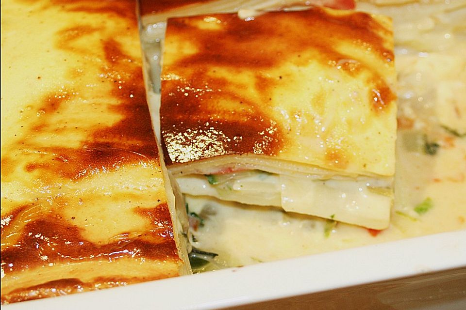 Mangold-Kohlrabi-Lasagne