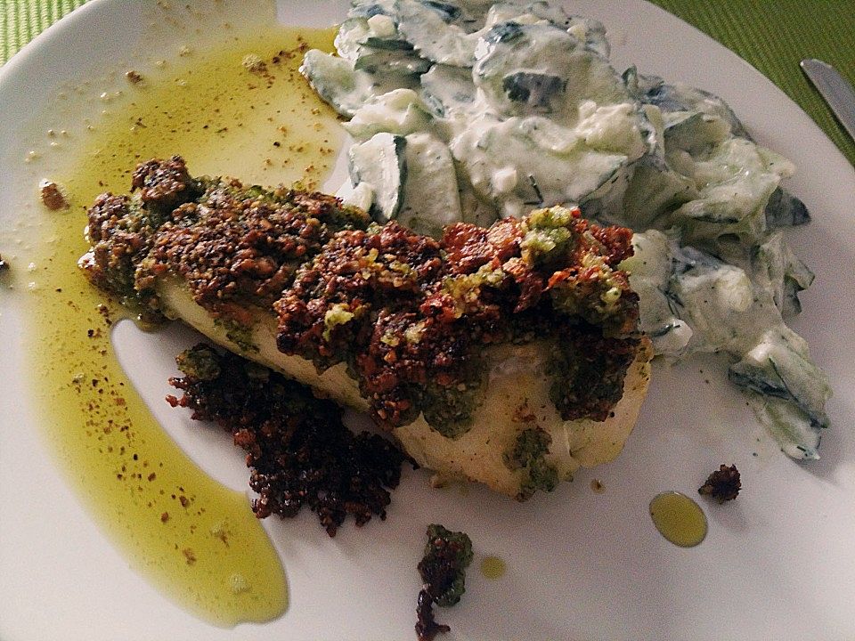 Steinbeißer unter einer Nuss-Bärlauch-Kruste von cookito_ergo_sum| Chefkoch