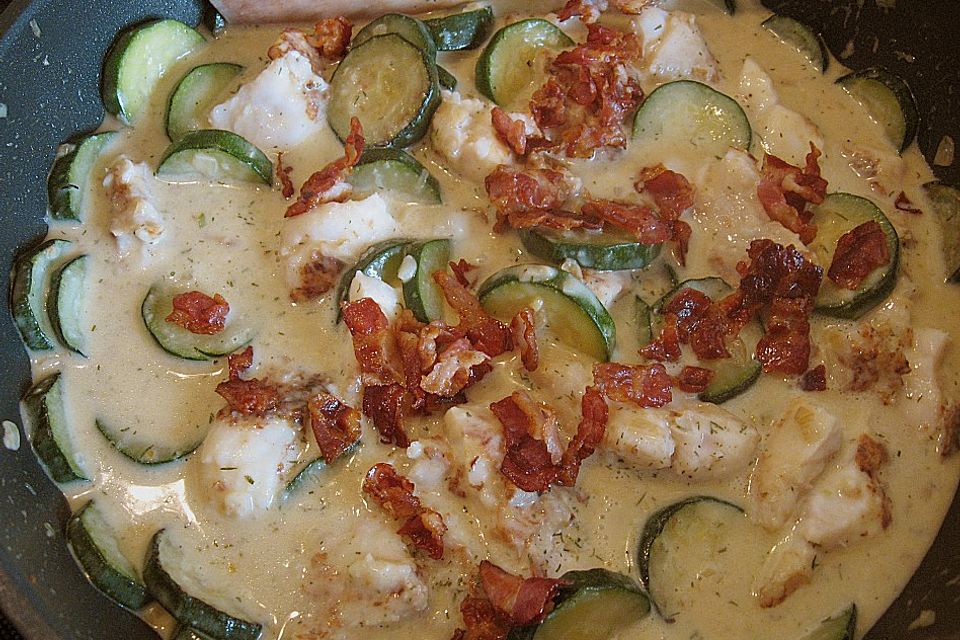 Zucchini - Fisch - Pfanne