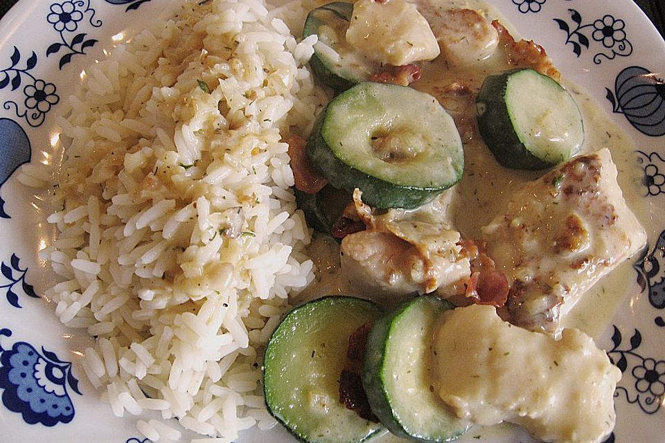 Zucchini - Fisch - Pfanne