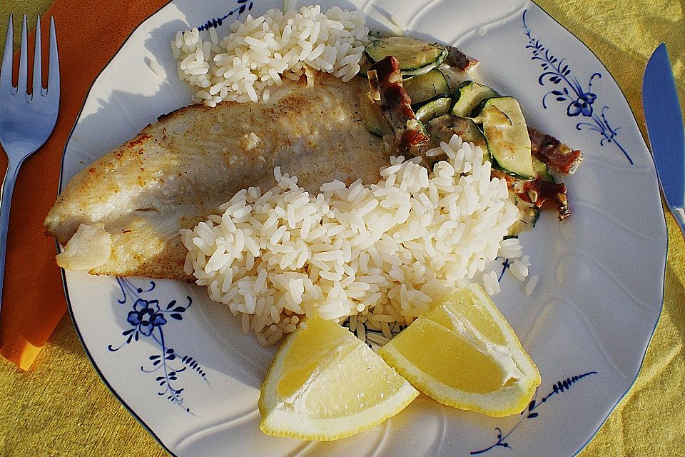 Zucchini - Fisch - Pfanne