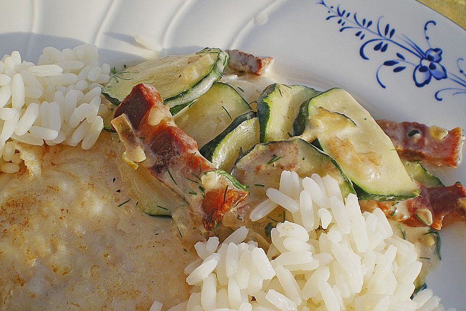 Zucchini - Fisch - Pfanne