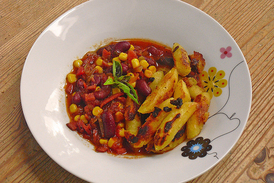 Kidneybohnenpfanne mit Salami