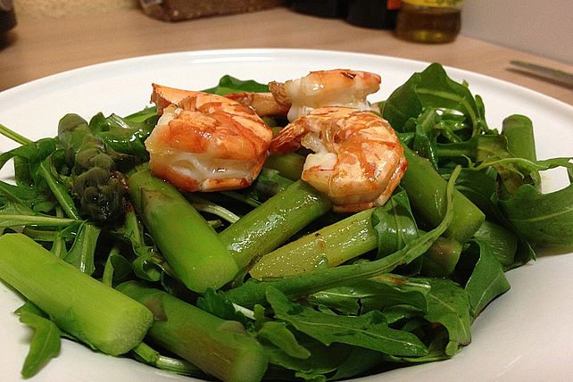 Gambas mit Rucola und grünem Spargel von ola30| Chefkoch