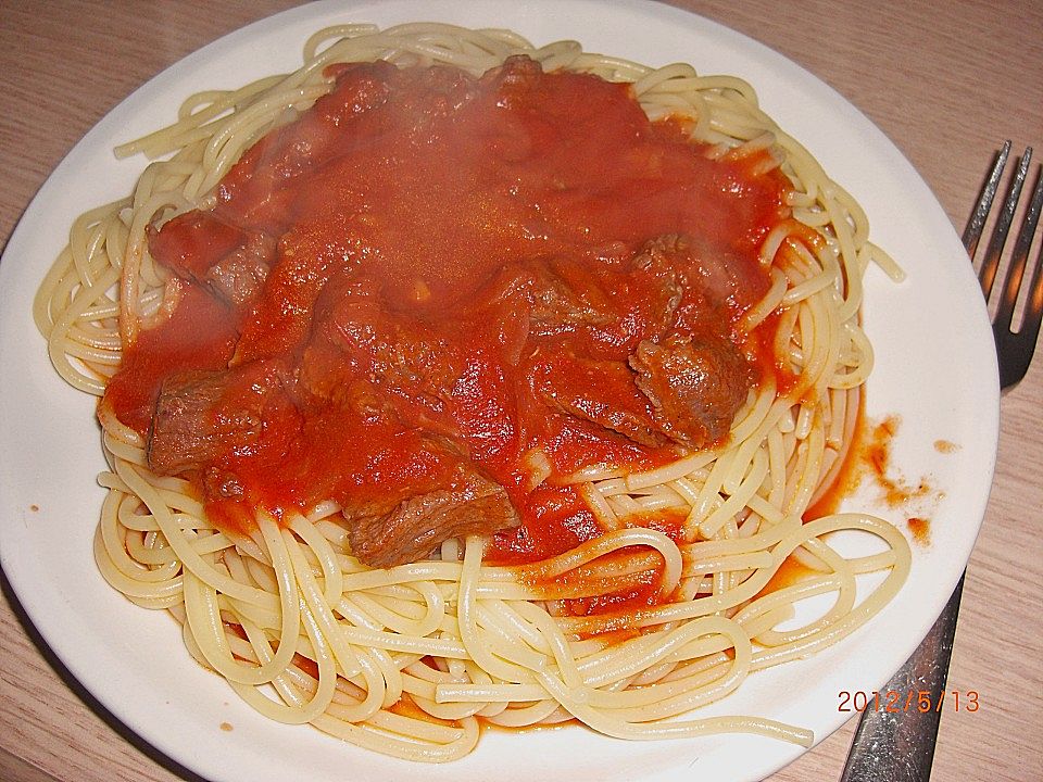 Spaghetti mit Rindfleisch - Sugo von zizibe| Chefkoch