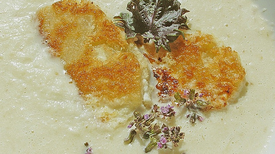 Fenchel-Schaumsüppchen mit gebackenen Ziegenkäse-Panini-image