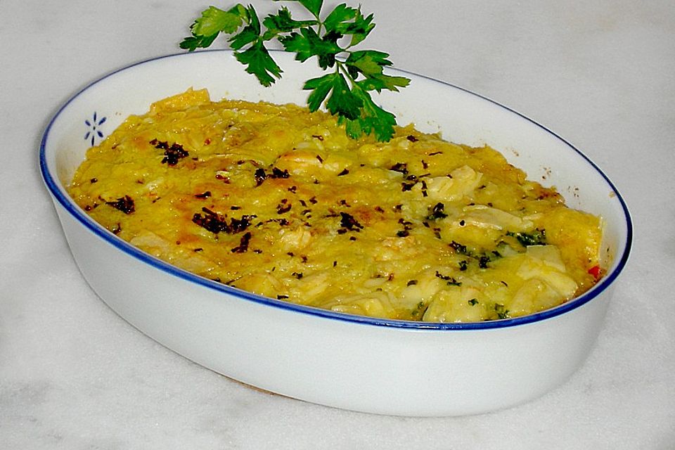 Polenta-Auflauf mit Hähnchenbrust