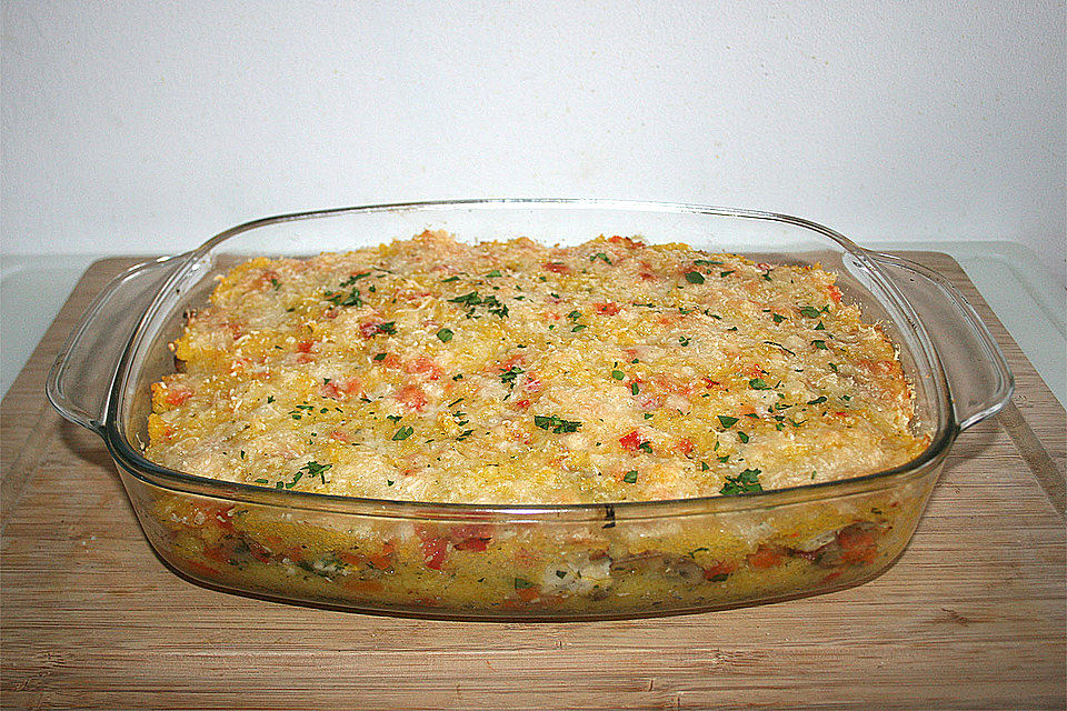 Polenta-Auflauf mit Hähnchenbrust