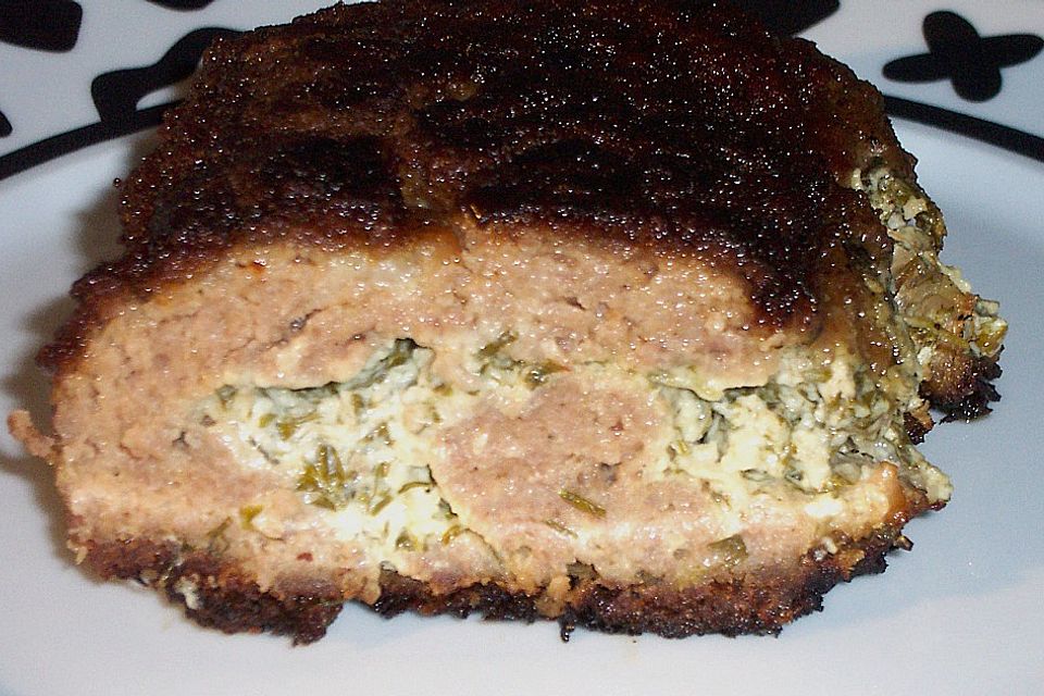 Gefüllter Hackbraten mit Frischkäse