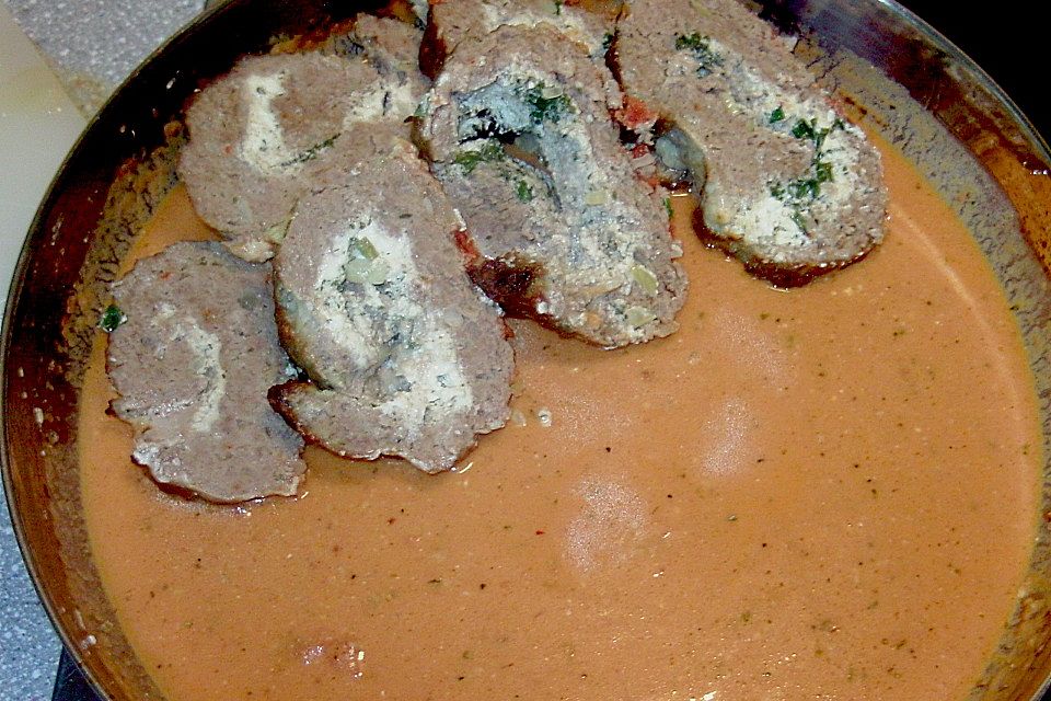 Gefüllter Hackbraten mit Frischkäse