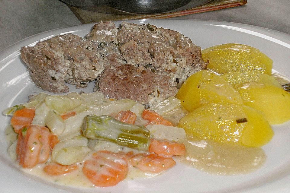 Gefüllter Hackbraten mit Frischkäse