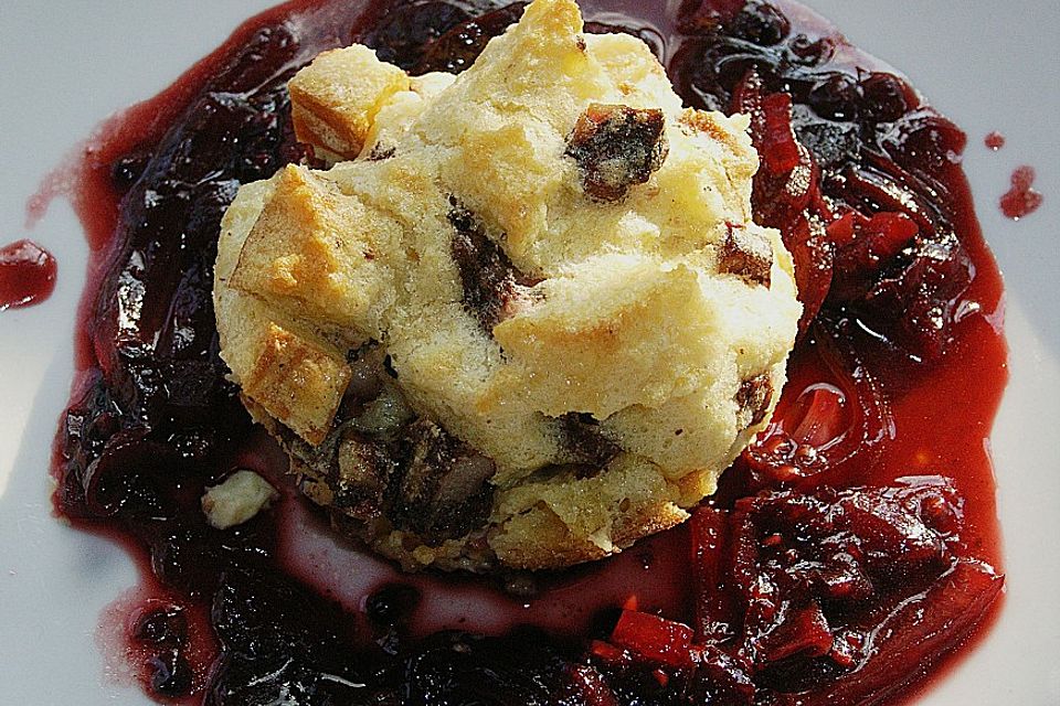 Blutwurstpudding mit Brombeer - Zwiebel - Marmelade