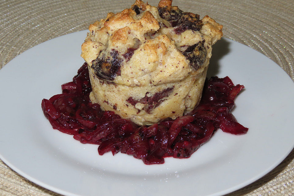 Blutwurstpudding mit Brombeer - Zwiebel - Marmelade