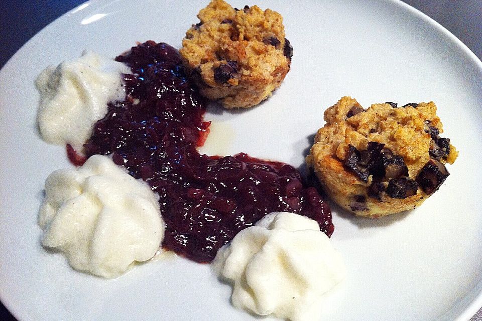 Blutwurstpudding mit Brombeer - Zwiebel - Marmelade