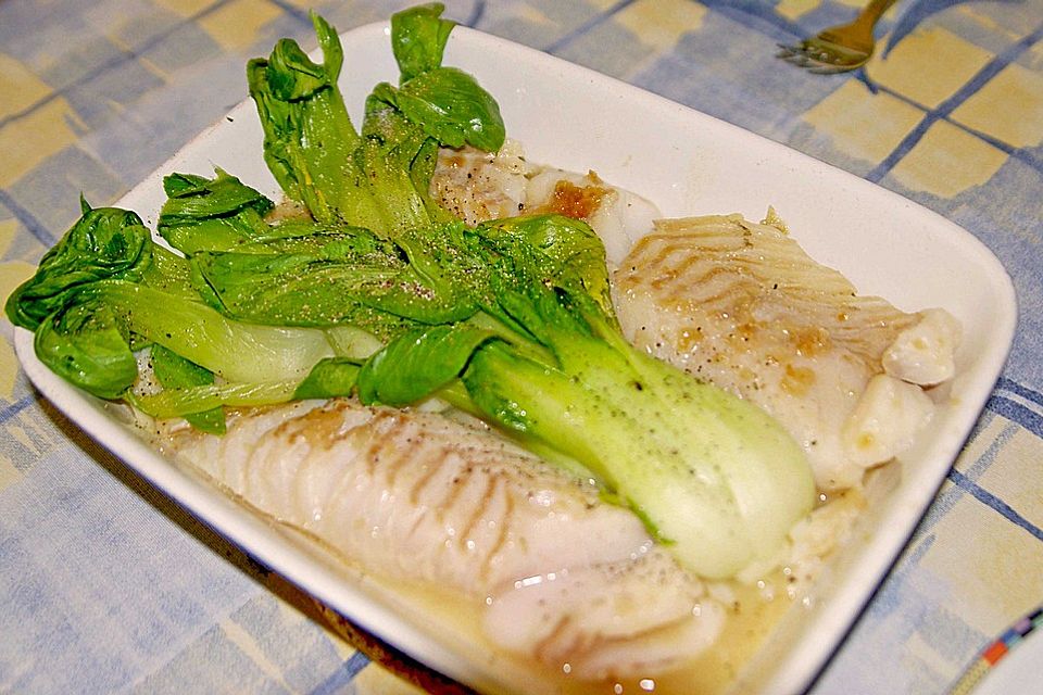 Mahi - Mahi in Miso - Butter mit gedünstetem Pak Choi