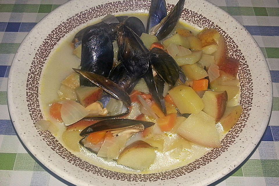 Green Shell Mussels in Cidresahne