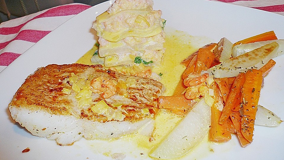 Kingklip Und Kohlrabi Millefeuilles An Safransauce Von Carrara Chefkoch 