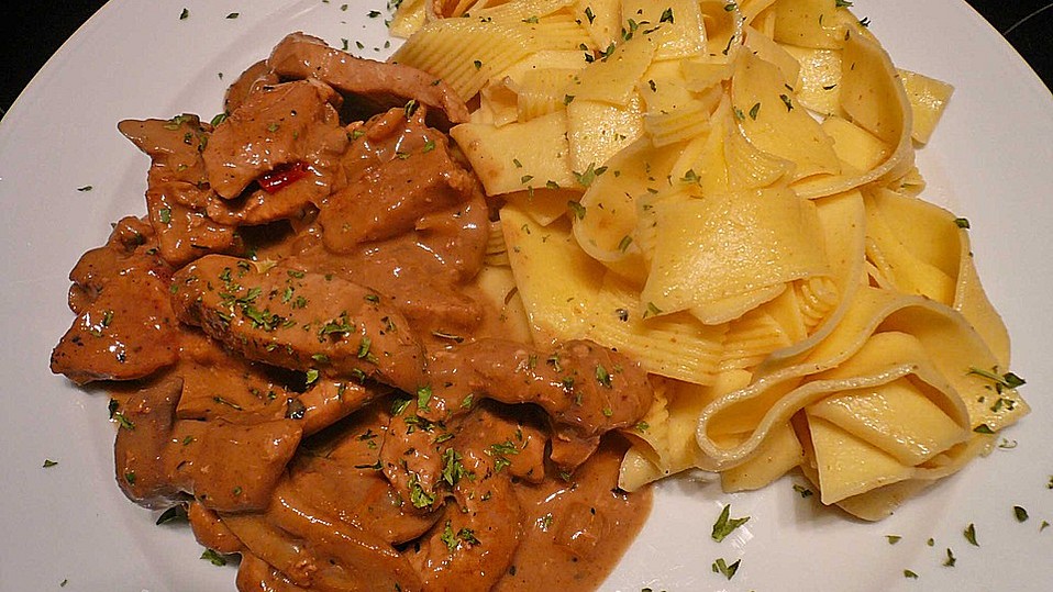 Putengeschnetzeltes mit Balsamico Sahnesoße von Marlena