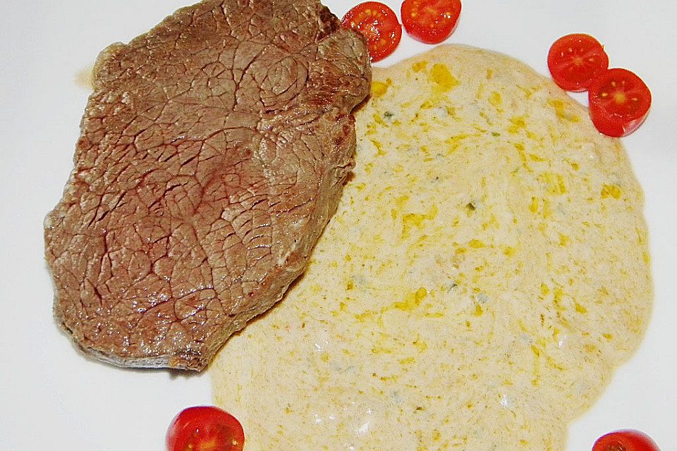 Brittas Rindersteak mit Käse - Sauce