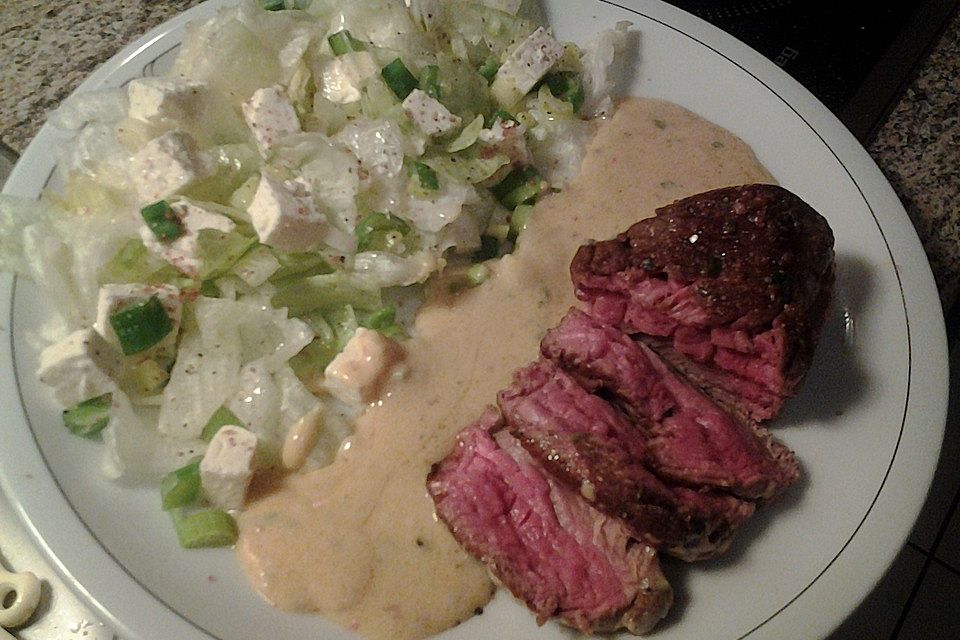 Brittas Rindersteak mit Käse - Sauce