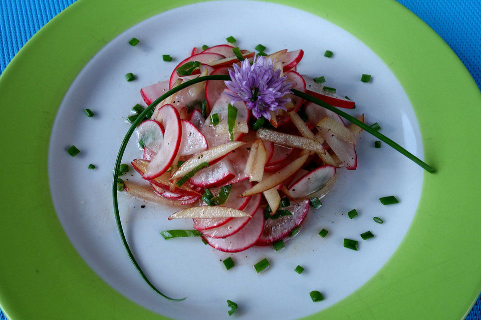 Radieschensalat mit Zwiebeln und Apfel Radieschensalat mit Zwiebeln und Apfel