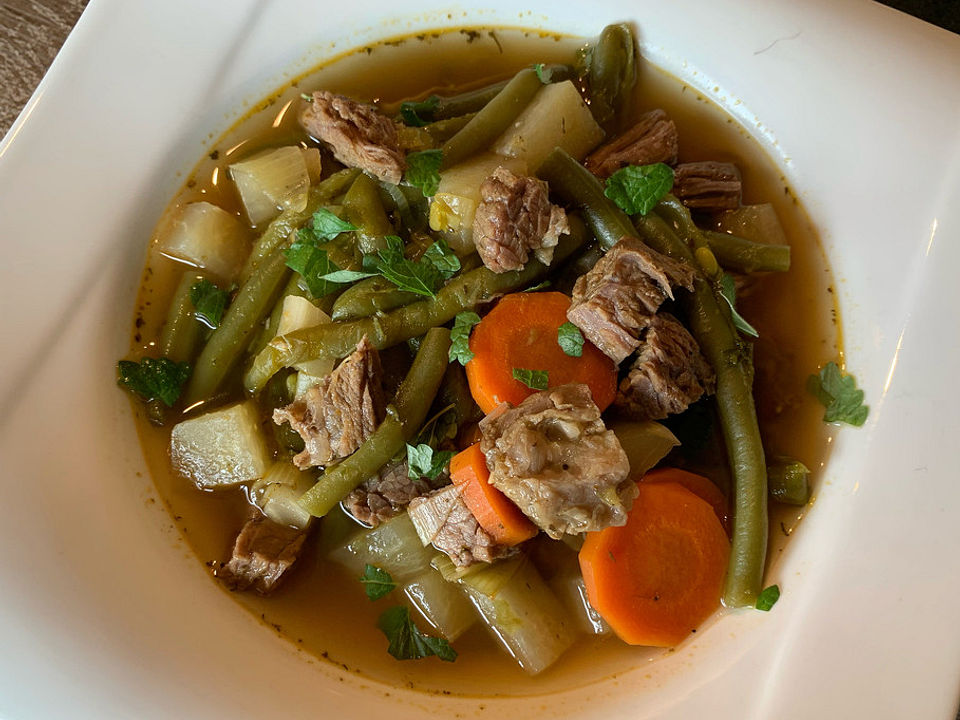 Grüne Bohnensuppe mit Rindfleisch| Chefkoch