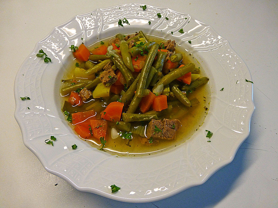 Grüne Bohnensuppe mit Rindfleisch | Chefkoch
