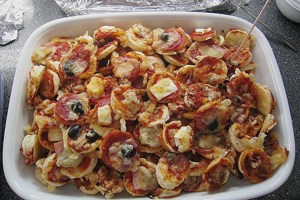 Mini-Snack-Pizzen aus Blätterteig