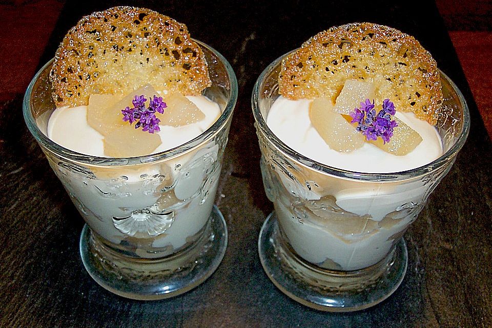 Birnen in Mascarpone - Eierlikör - Creme