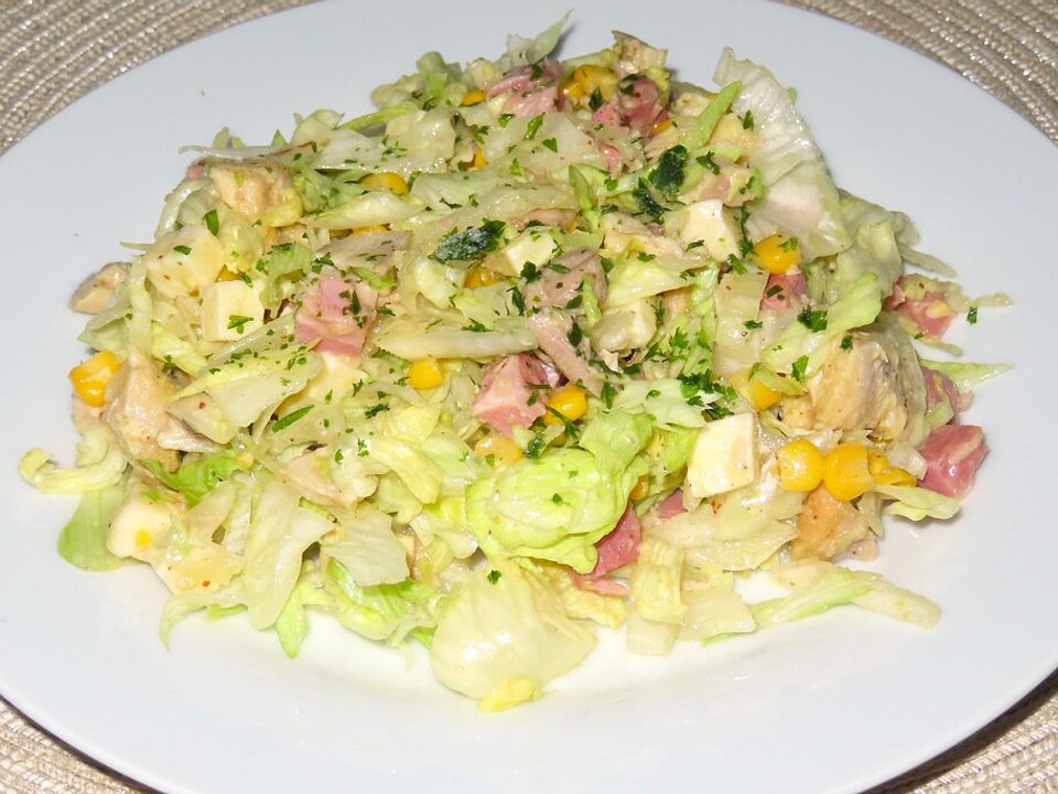 Eisbergsalat mit Hähnchen und Mais von pasiflora Chefkoch