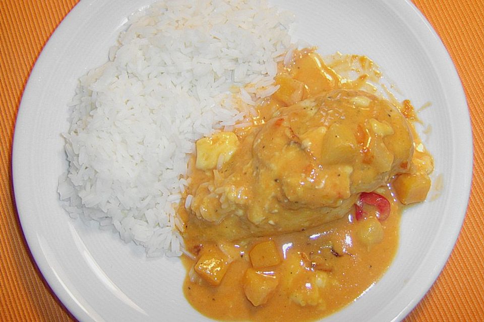 Exotisches Hähnchenbrust - Curry