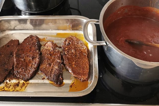Minutensteaks nach Cajunart mit Barbecue - Sauce von monimahoni0905 ...