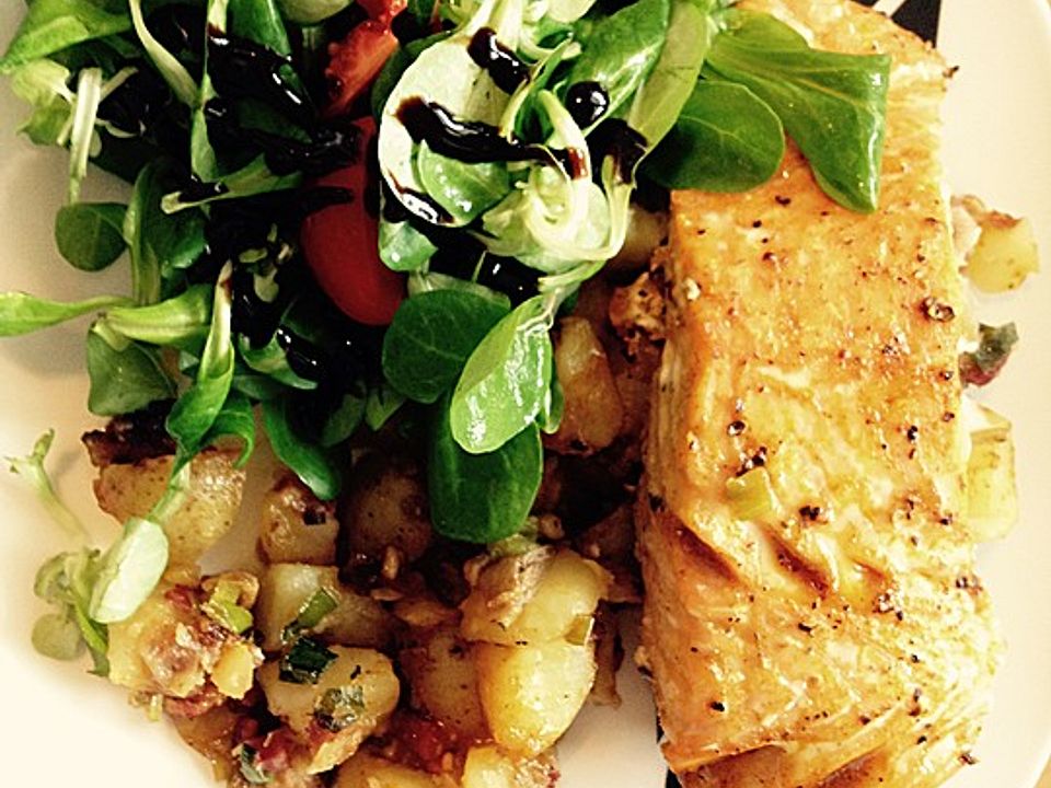 Lachs im Honigmantel auf Bratkartoffeln von Die-zwei-Ratheimer-Köche ...