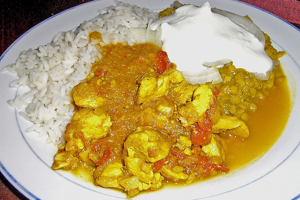 Huhn in Tomaten - Zwiebel - Sauce