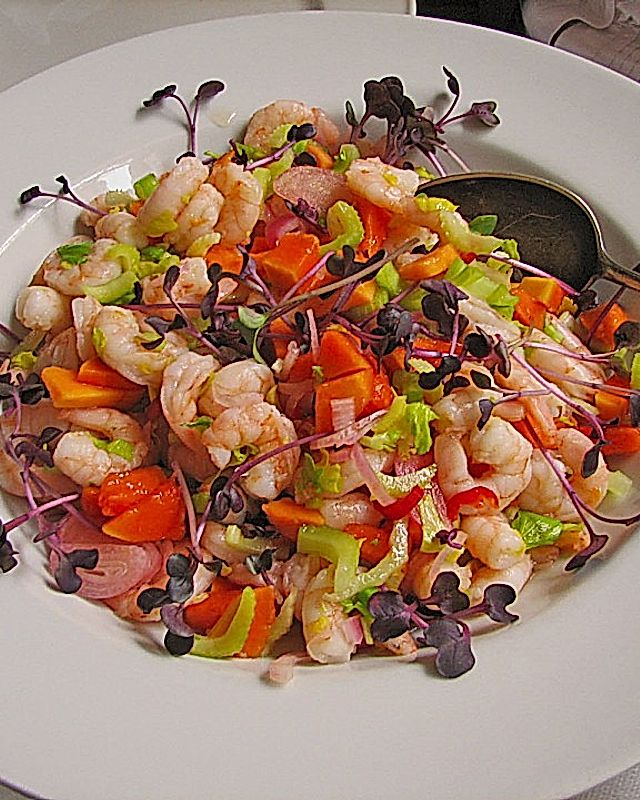 Shrimps - Papaya - Salat