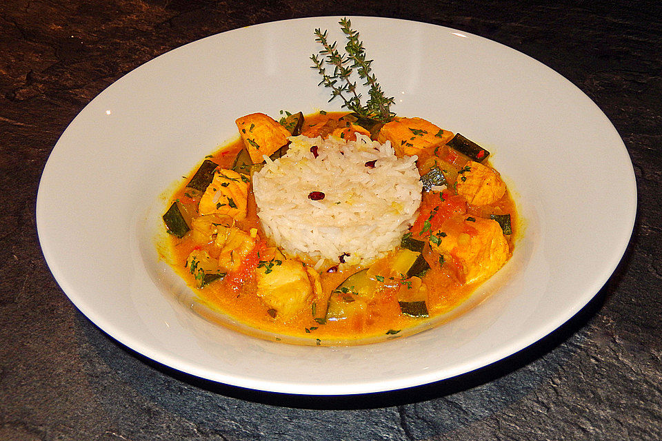 Fischcurry mit Karpfen