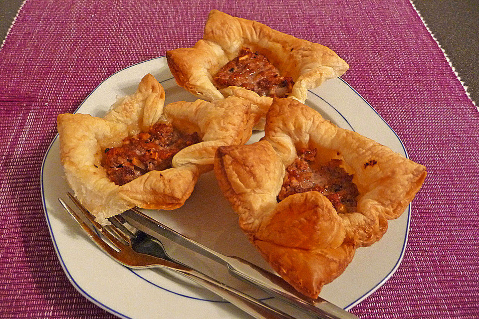 Herzhafte Blätterteig - Gehacktes - Muffins