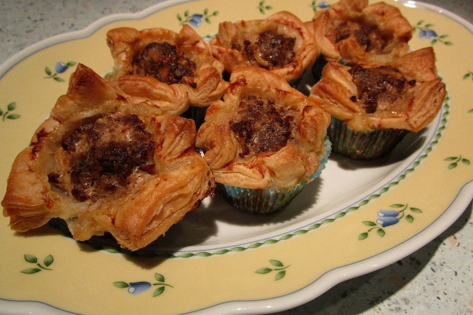 Herzhafte Blätterteig - Gehacktes - Muffins