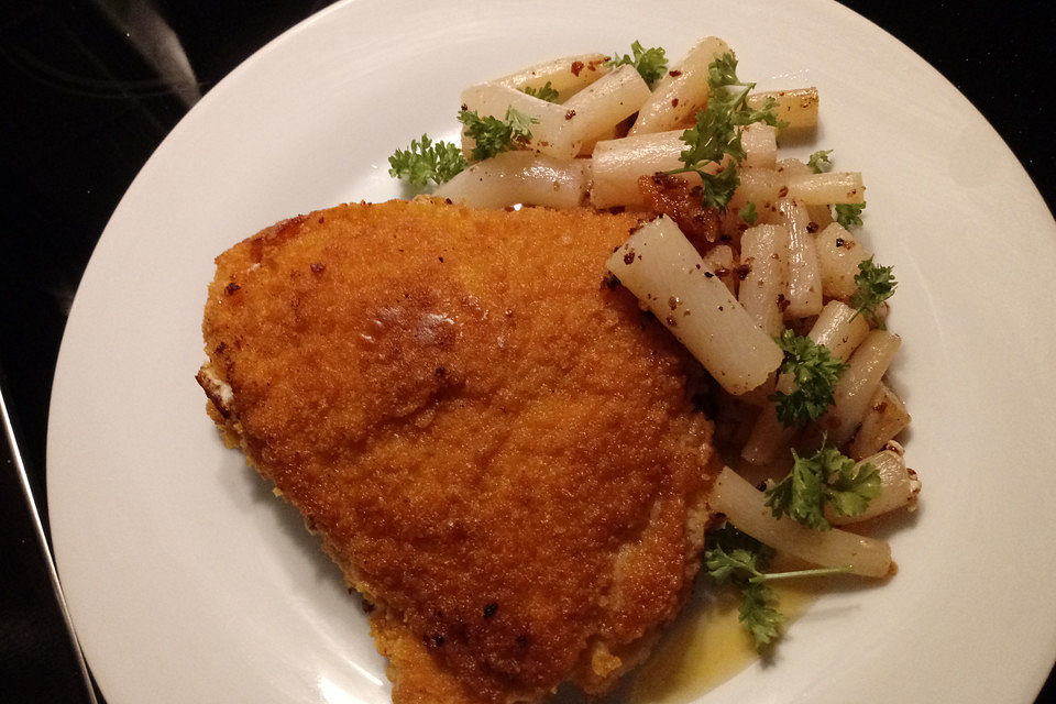 Cordon bleu von der Pute mit Kräuterfrischkäse