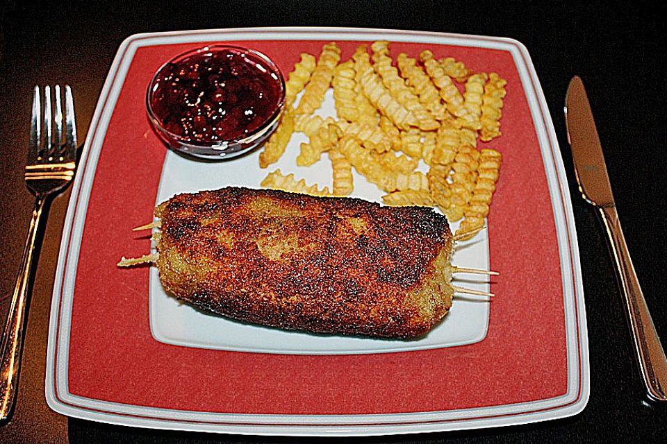 Cordon bleu von der Pute mit Kräuterfrischkäse