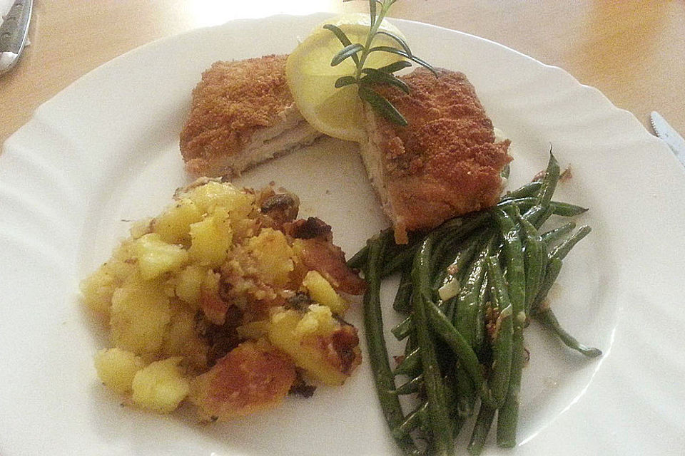 Cordon bleu von der Pute mit Kräuterfrischkäse