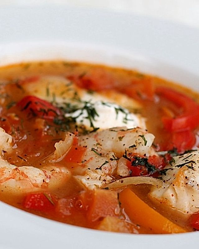 Paprika - Tomaten - Fischsuppe